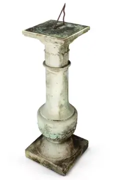 A MARBLE PEDESTAL SUNDIAL WITH BRONZE SUNDIAL PLATE, 19TH CENTURY