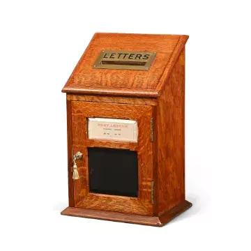 A VICTORIAN OAK AND BRASS MOUNTED LETTER BOX, SECOND HALF 19TH CENTURY