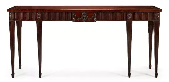 A GEORGE III MAHOGANY AND LINE HALL TABLE, CIRCA 1765