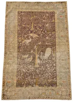A RARE AND UNUSUAL SILK KOUM KAPI RUG, ISTANBUL, TURKEY, CIRCA 1910