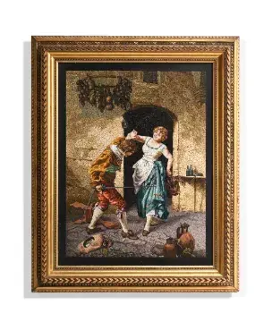 AFTER GIUSEPPE GUZZARDI, A LARGE MOSAIC PICTURE PLAQUE 'LOTTA IMPARRI'