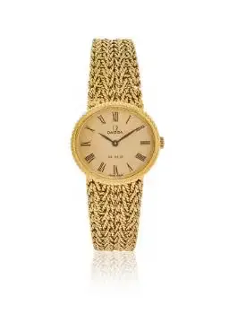 OMEGA, DE VILLE, A LADY'S 18 CARAT GOLD BRACELET WATCH