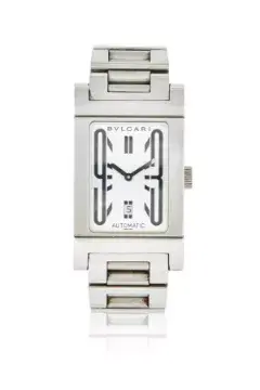 BULGARI, RETTANGOLO, REF. RT 45 S, A STAINLESS STEEL BRACELET WATCH WITH DATE