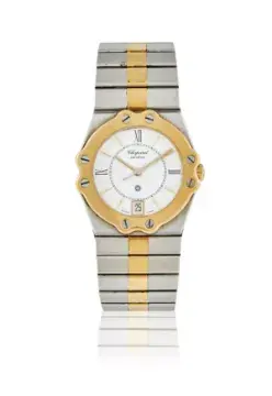 CHOPARD, ST. MORITZ, REF. 8023, A GOLD AND STAINLESS STEEL BRACELET