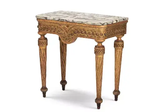 A LATE LOUIS XVI GILTWOOD CONSOLE TABLE, FRENCH, CIRCA 1800