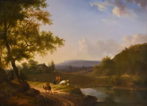 JULIEN JOSEPH DUCORRON (BELGIAN 1770-1848), PASTORAL LANDSCAPE WITH