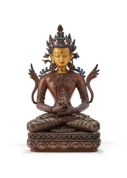 A bronze figure of Amitayus, probably Nepal, early 20th century