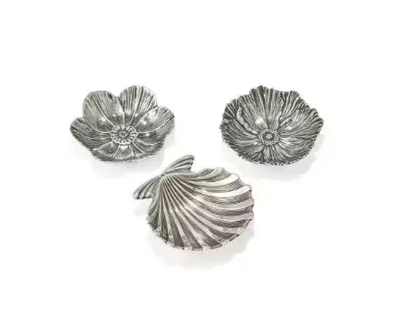 THREE ITALIAN SILVER COLOURED DISHES