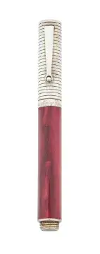 MONTEGRAPPA, ESPRESSIONE DUETTO, A SILVER AND RED FOUNTAIN PEN