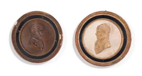 WORKSHOP OF JOSEPH CHINARD, A PAINTED PLASTER PROFILE PORTRAIT OF
