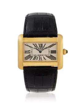 Y CARTIER, TANK DIVAN, REF. 2602, AN 18 CARAT GOLD WRISTWATCH
