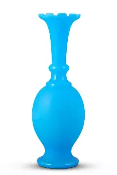 A FRENCH OPALINE-BLUE GLASS VASE, LATE 19TH CENTURY