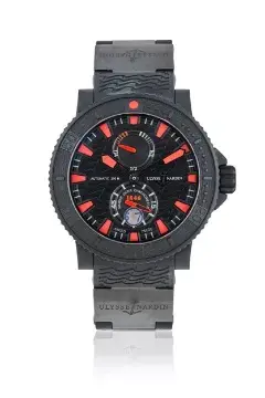 ULYSSE NARDIN, MARINE DIVER, REF. 263-92, A BLACK RUBBER COATED STAINLESS