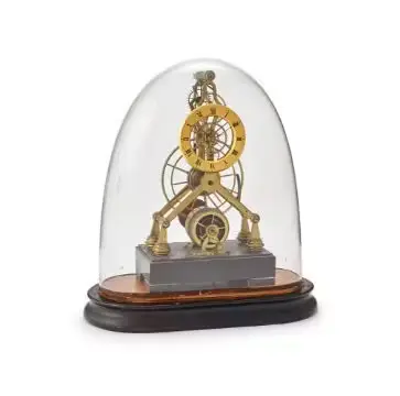 A RARE REGENCY SMALL BRASS SKELETON TIMEPIECE