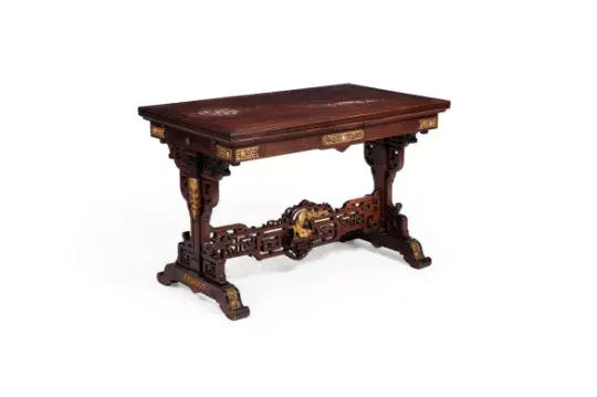 Y A FRENCH 'JAPONISME' BEECH, ORMOLU MOUNTED AND MOTHER OF PERAL INLAID
