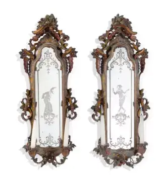 A PAIR OF VENETIAN GIRANDOLE MIRRORS, FIRST HALF 19TH CENTURY