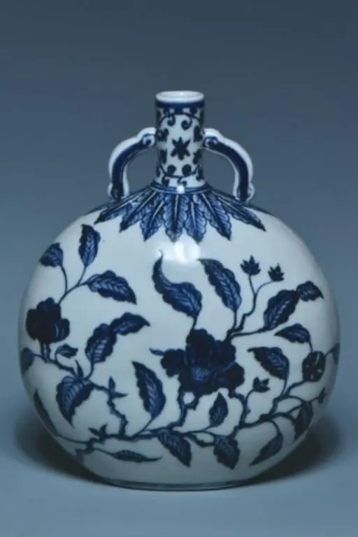 A MING BLUE AND WHITE MOON FLASK YONGLE PERIOD
