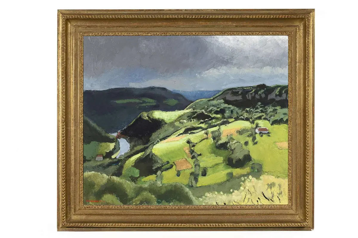 JOSEPH INGUIMBERTY (1896 - 1971), Vue de Saint Hyppolite, Doubs, par