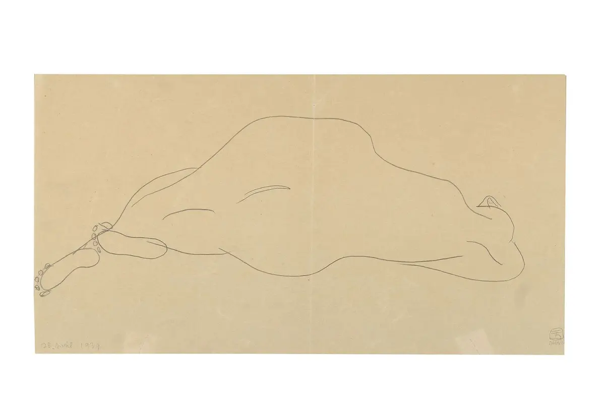 SANYU 常玉 (1895 - 1966), Nu allongé de dos, 28 avril 1939