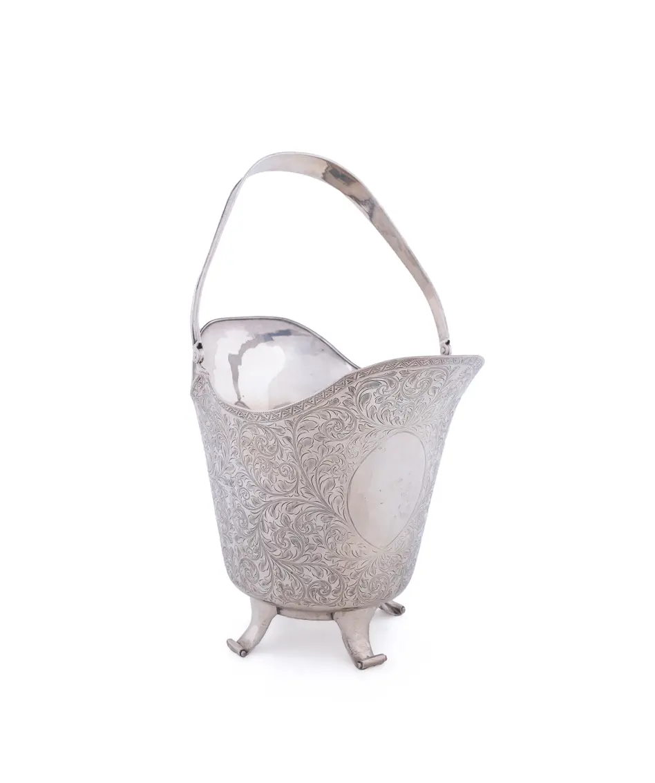 Albert J. Gannon, Sterling Bright Cut Basket, Early 20th Century, American