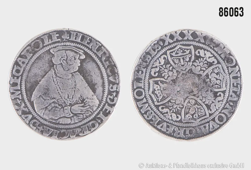 Mecklenburg Taler wohl um 1540 Heinrich V, Grevesmühlen, 25,96 g