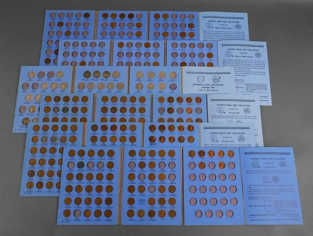 (6) Vintage Whitman Cent & Nickel Albums