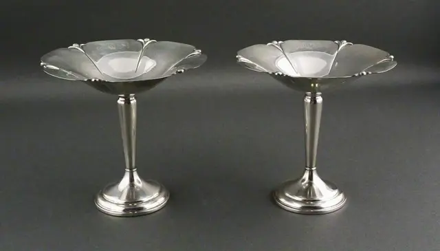 (2) Watson Lotus Sterling Silver Compotes