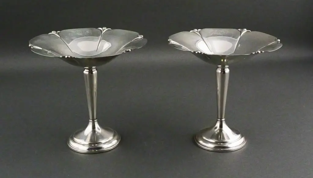 (2) Watson Lotus Sterling Silver Compotes