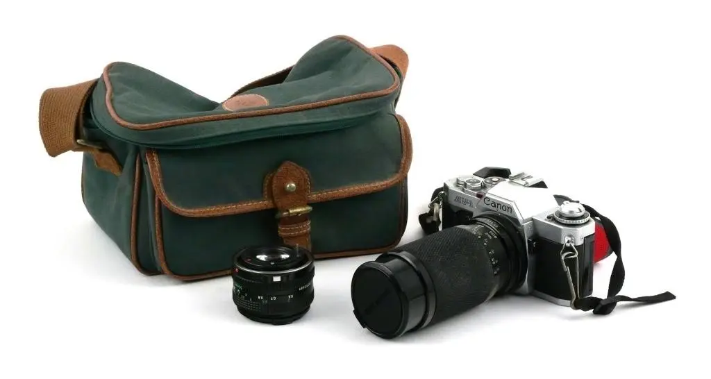Canon AV-1 35mm SLR Camera w/ (2) Lenses
