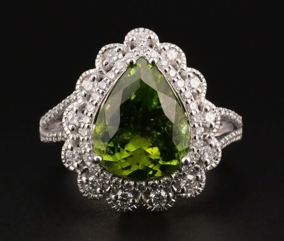 3.50ct GIA Paraiba Tourmaline Diamond Ring