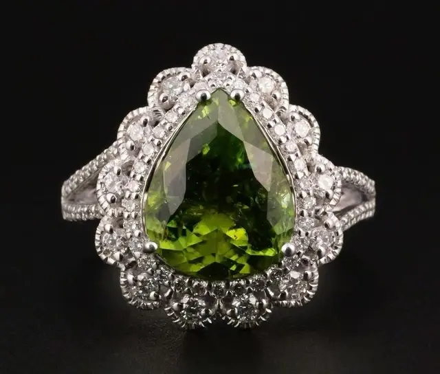 3.50ct GIA Paraiba Tourmaline Diamond Ring