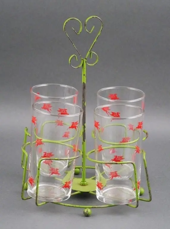 (5) Mobile Oil Glasses In Holder
