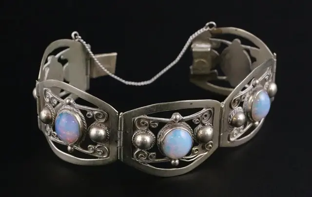 Vintage Mexican Sterling Panel Bracelet