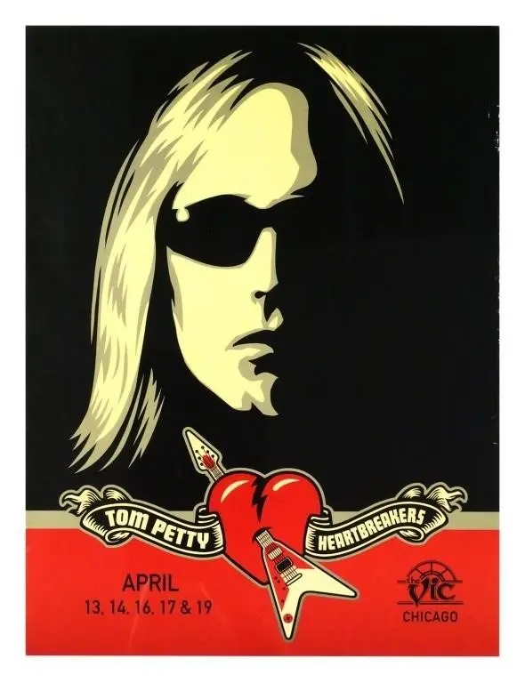 Tom Petty 2003 Vic Theatre Shepard Fairey Poster