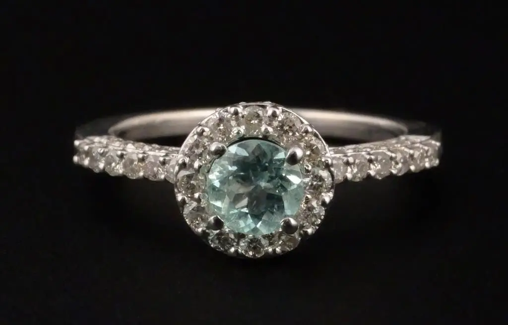 14K Gold Paraiba Tourmaline Diamond Ring