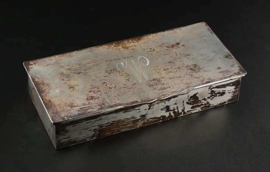 Antique Sterling Silver Humidor Cigar Box