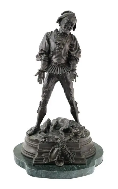 After Alfred Barye Bronze Jester Sculpture