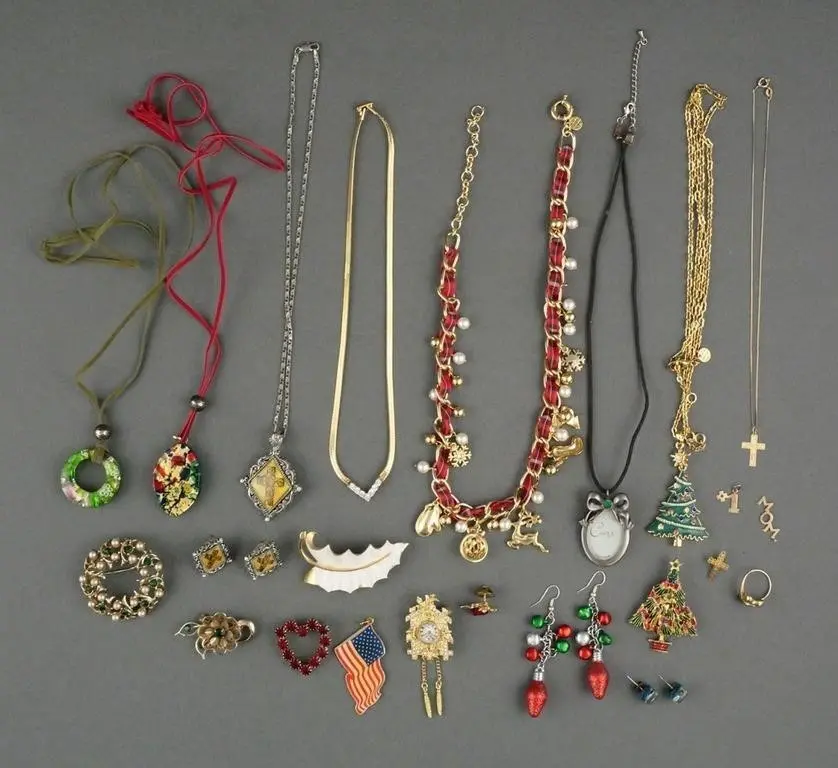 Assortment of Christmas and Religious Jewelry