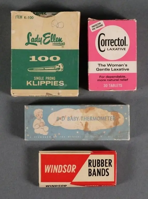 (4) Vintage Household/Medical Boxes