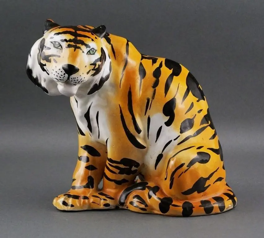 Vintage Italian Ceramic Tiger Figurine