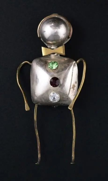 Vintage Mexican Modernist Sterling Figural Brooch