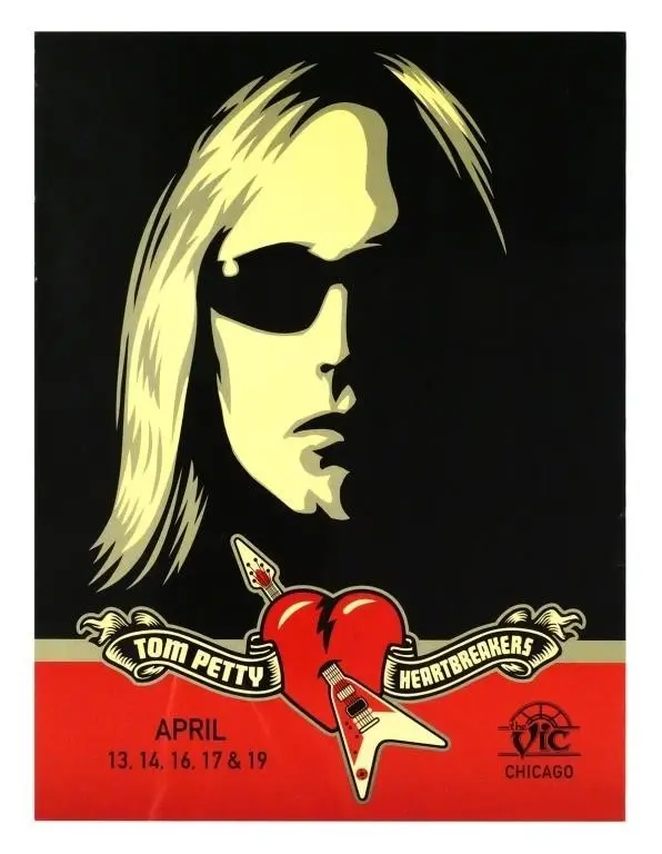 Tom Petty 2003 Vic Theatre Shepard Fairey Poster