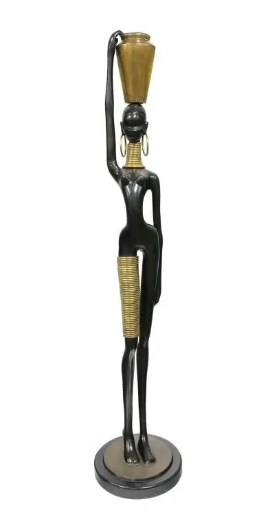 HAGENAUER Bronze Ndebele African Woman Statue
