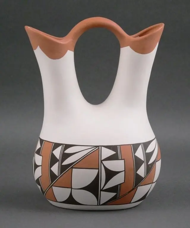 Dora Isleta Pueblo Pottery Wedding Vase