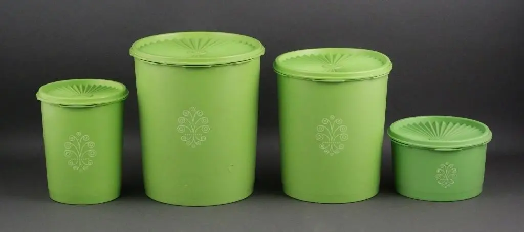 (4) Vintage Tupperware Servalier Canisters