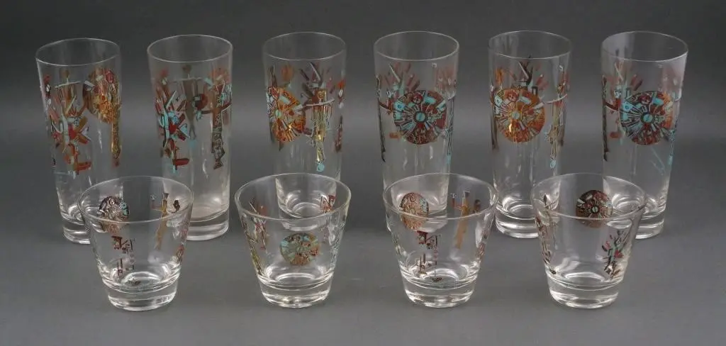 (10) Frans Wildenhain Strasenburgh Mural Glasses