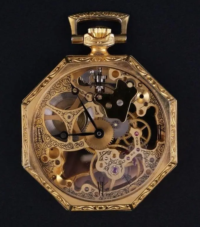 Vintage Colibri Skeleton Pocket Watch