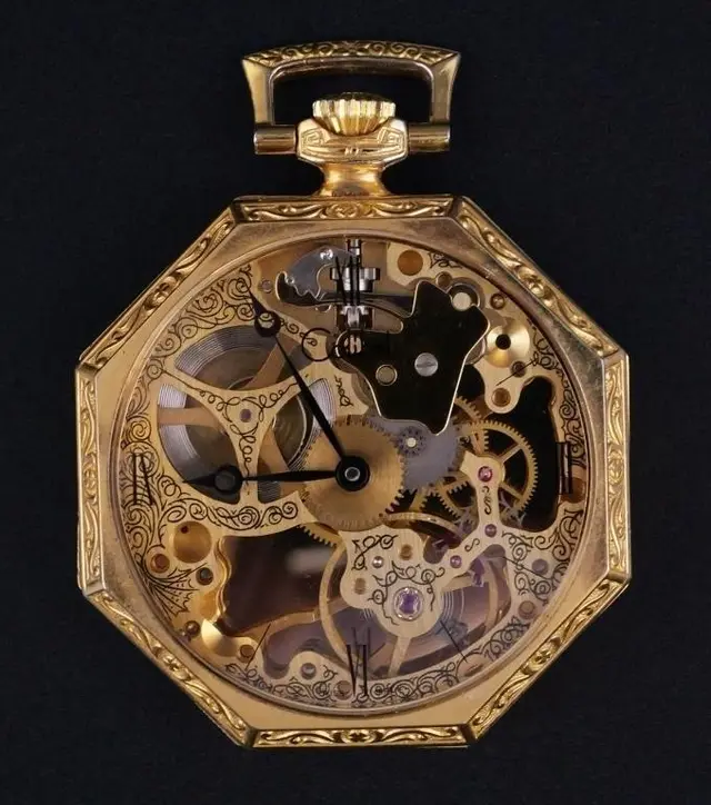 Vintage Colibri Skeleton Pocket Watch