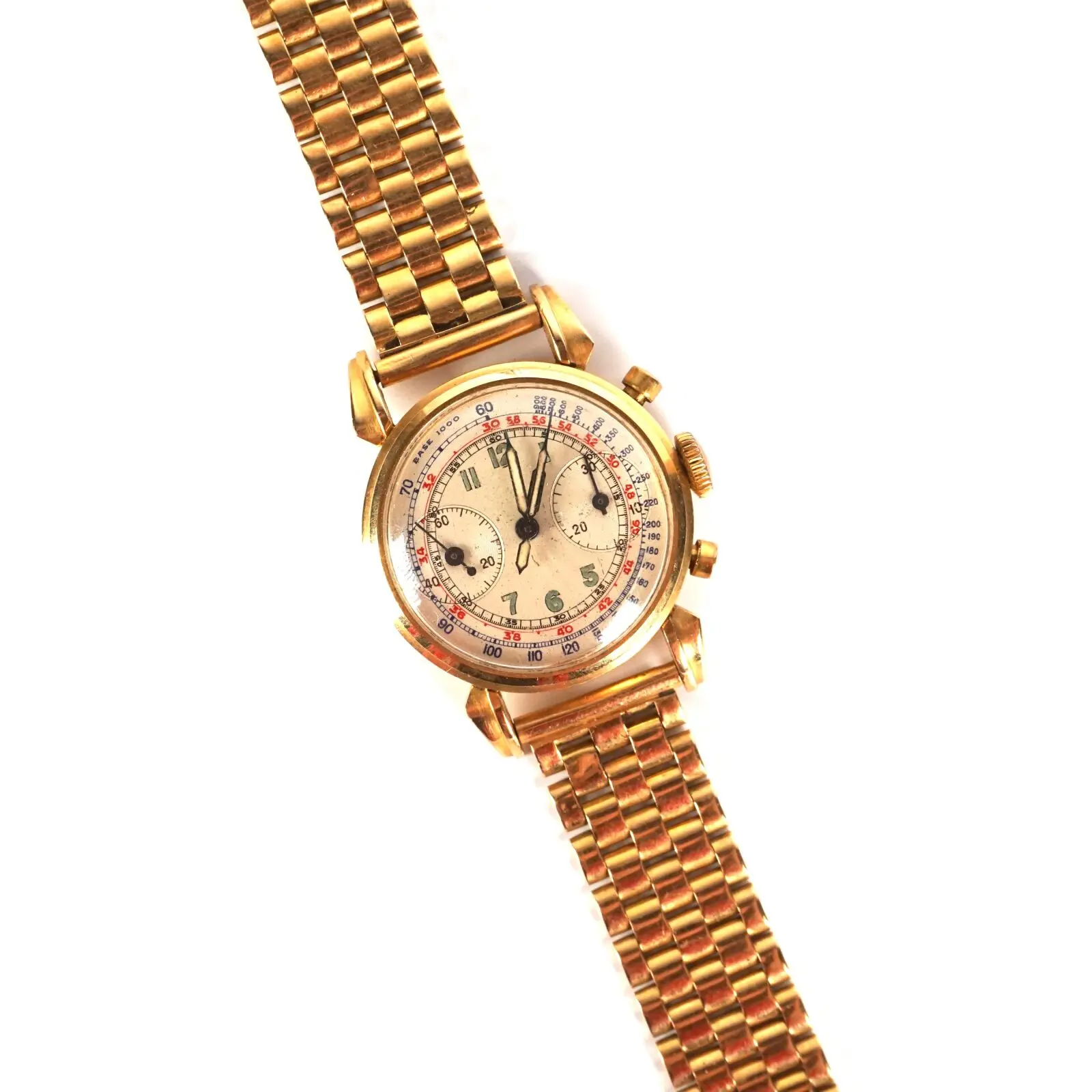 Montre bracelet - chronomètre en or jaune 18K (750/oo)