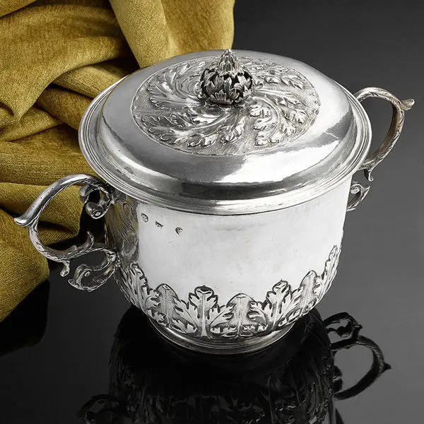 A Large and impressive Charles II Caudle Cup with cover